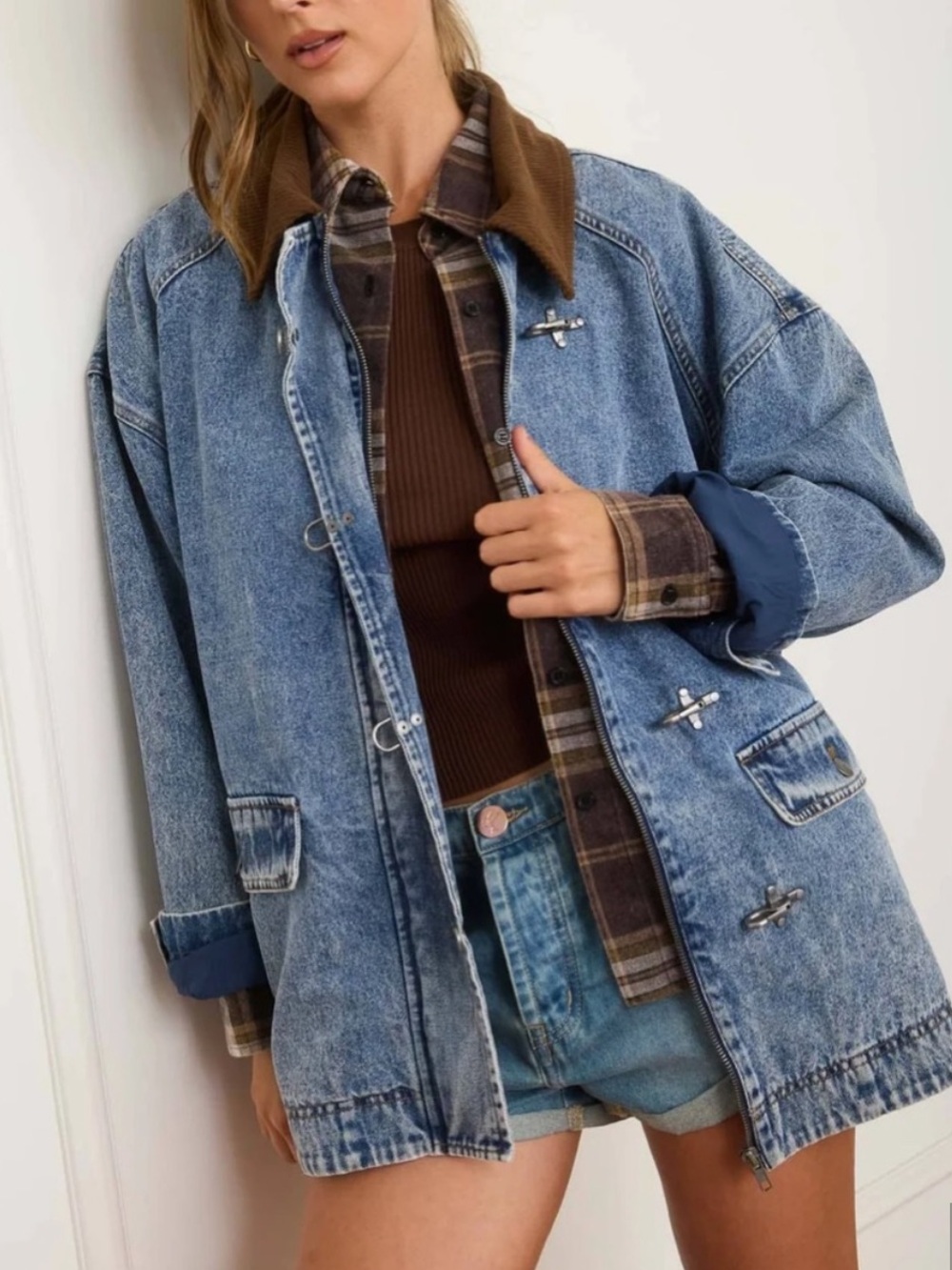 We the Free Denim Barn Coat Blue S